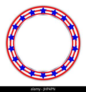 USA flag symbol ring of stripes and stars with transparent middle Stock Vector
