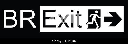 Brexit exit sign representing the United Kingdom exit from the European Union resulting from the June 2016 referendum Stock Photo