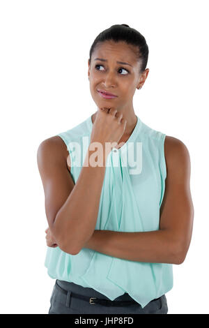 Close-up of pensive businesswoman looking sideways Stock Photo