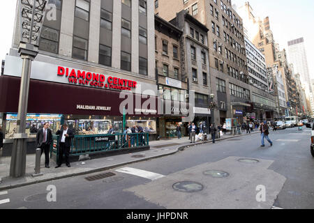 jewelry shops in the diamond district midtown manhattan New York City USA Stock Photo