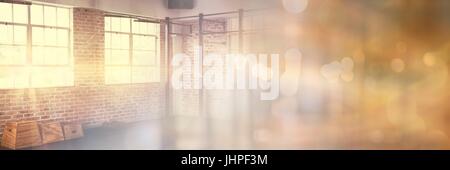 Digital composite of Gym with sparkling transition Stock Photo