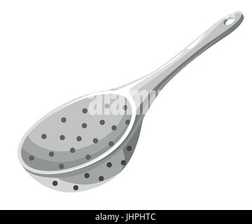 An icon for colander in flat style on grey background. Vector illustration Web site page and mobile app design vector element Stock Vector