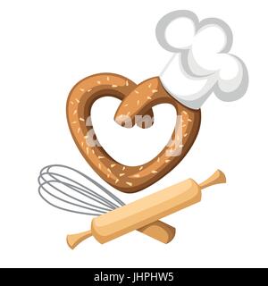 Hand drawn calligraphy lettering. Bakery logo. Web site page and mobile app design vector element. Stock Vector