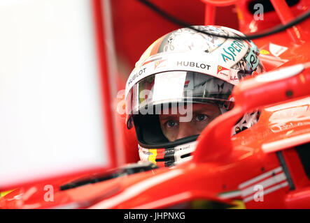 Ferrari's Sebastian Vettel during third practice of the 70th ...