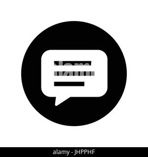 Bubble chat in Black Circle icon, iconic symbol inside a circle, on white background. Vector Iconic Design. Stock Vector