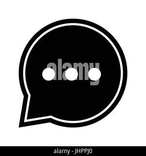 Chat sign, three dots icon, iconic symbol  inside speech bubble on white backgroun. Vector Iconic Design. Stock Vector