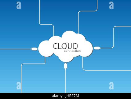 Cloud connection concept background Stock Vector