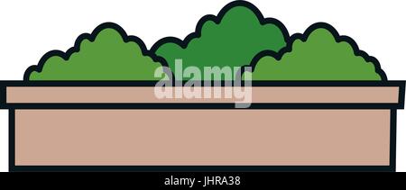 bushes in a pot icon over white background vector illustration Stock Vector