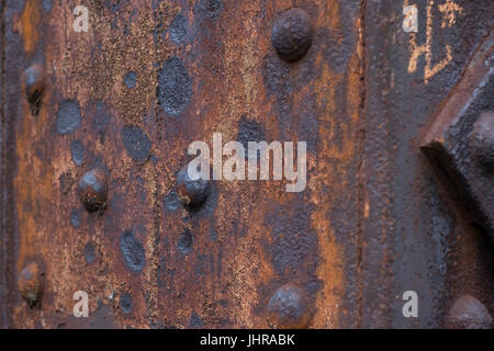 rust, rusted, rusty steel beam closeup Stock Photo