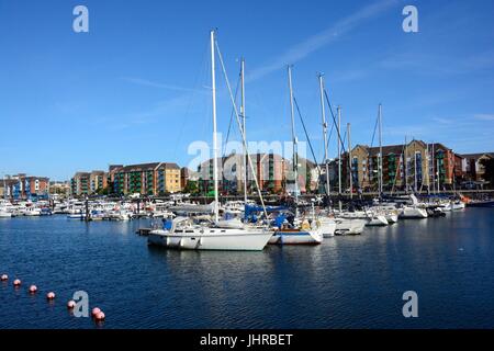 Swansea marina Glamorgan Wales Cymru UK GB Stock Photo