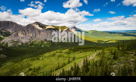 Hiking views from Mount John Laurie (Yamnuska), overlooking the foothills and prairies of Alberta Canada Stock Photo
