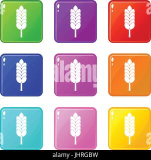 Big spica icons 9 set Stock Vector