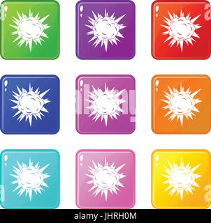 Terrible explosion icons set Stock Vector Image & Art - Alamy