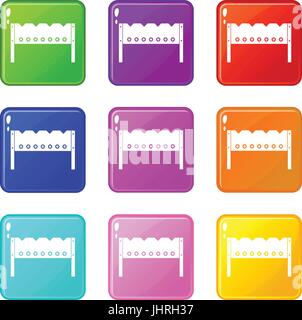 Brazier icons 9 set Stock Vector