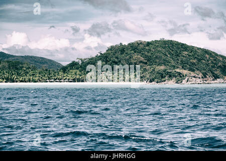 from a boat  in  philippines  snake island near el nido palawan beautiful panorama coastline sea and rock Stock Photo