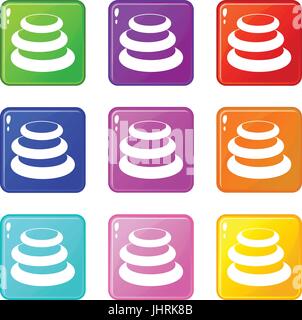 Stack of basalt balancing stones icons set Stock Vector Image & Art - Alamy