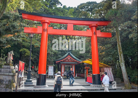 Nara, Japan, 2017 - Torii gates in Fushimi Inari Shrine Stock Photo