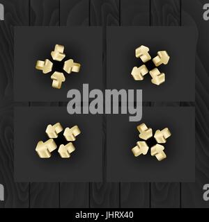 Set of symbol and shapes. Trendy icons and logotypes. Business signs symbols, labels, badges, frames and borders Stock Vector