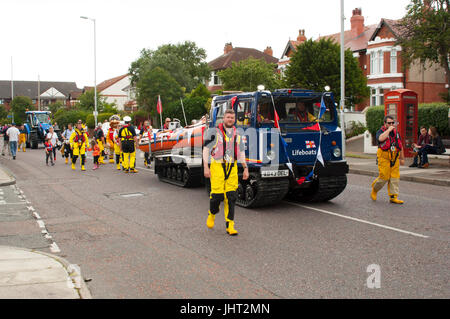 Saturday 15th July, Hoylake, Wirral, Merseyside. The annual parade through the seaside town of Hoylake during the Wirral Festival of Firsts. Credit: Niall Woods/Alamy Live News Stock Photo