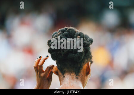 London, UK. 15th July, 2017. Venus Williams (USA) Tennis : Venus Williams of the United States during the Women's singles final match of the Wimbledon Lawn Tennis Championships against Garbine Muguruza of Spain at the All England Lawn Tennis and Croquet Club in London, England . Credit: AFLO/Alamy Live News Stock Photo