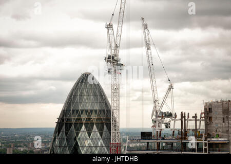 construction of a skyscraper next to the Gherkin building in London Stock Photo
