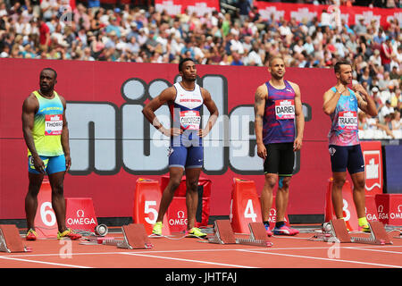 Men's 110m Hurdles Heat 1 at the 2017, IAAF Diamond League, Anniversary Games, Queen Elizabeth Olympic Park, Stratford, London, UK. Stock Photo