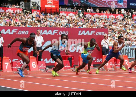 Men's 110m Hurdles Heat 1 at the 2017, IAAF Diamond League, Anniversary Games, Queen Elizabeth Olympic Park, Stratford, London, UK. Stock Photo