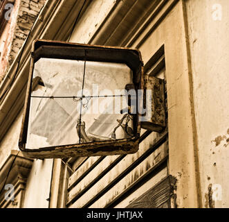 Broken neon sign on derelict bar in Spain Stock Photo
