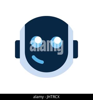 Robot Face Icon Smiling Face Emotion Robotic Emoji Stock Vector