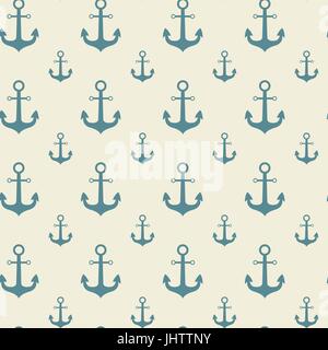 Anchors Seamless Pattern Marine Vintage Ornament Background Stock Vector