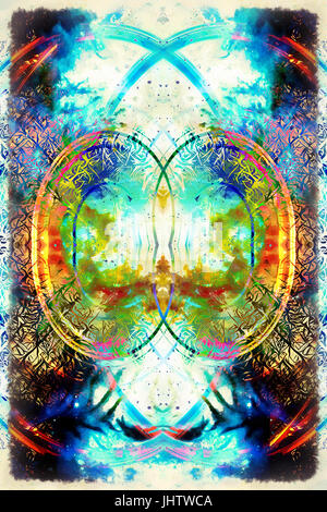 ancient ornamental structure with filigrane pattern on abstract ...