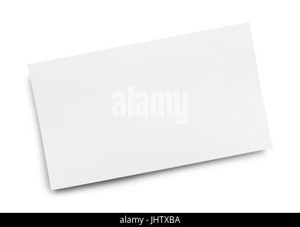 Single Blank Business Card Isolated on White Background. Stock Photo