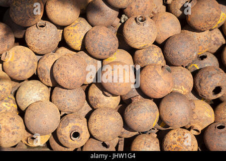 Deadly harvest left over from the Vietnam War. Defused by explosive ordnance engineers, American BLU 24/B cluster bombs Xiangkhouang Province, Laos. Stock Photo