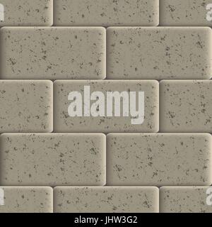 Seamless background of sidewalk tiles, abstract grunge texture, vector illustration. Stock Vector