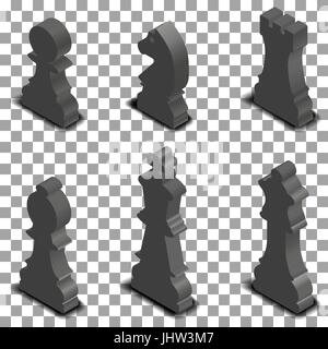 Realistic 3d chess black rook Royalty Free Vector Image