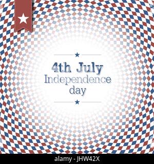 Independence Day. 4th of July. Poster design with blue and red checkered abstract background. Stock Vector