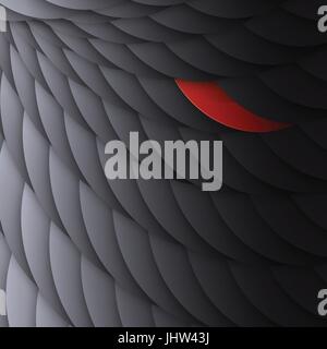 Black circles with one bright red. Abstract background, vector, EPS10 Stock Vector