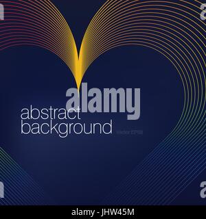 Colorful heart shaped lines abstract background.Vector, EPS8 Stock Vector