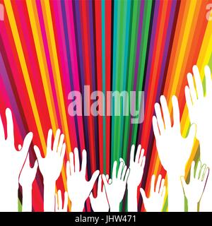 Abstract voting hands. Vector Stock Vector