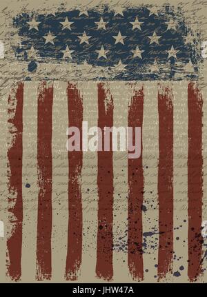 Aged American Patriotic Background. Vector illustration, EPS10. Stock Vector