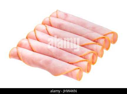 Ham rolls isolated on white background with clipping path Stock Photo