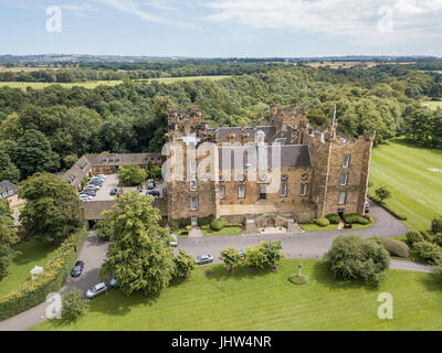 Aerial view of Lumley Castle in County Durham, UK Stock Photo