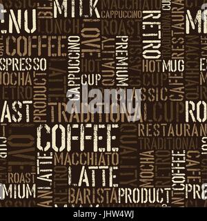 Seamless coffee experience pattern. Vector, EPS8. Stock Vector