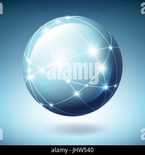 Globe with satellites. Vector illustration, EPS10 Stock Vector