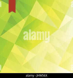 Green triangles abstract background with red tag. Vector, EPS10 Stock Vector