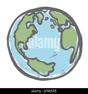 Hand drawn earth. Vector, EPS8 Stock Vector