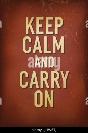 The words keep calm and carry on. Vector, EPS10 Stock Vector