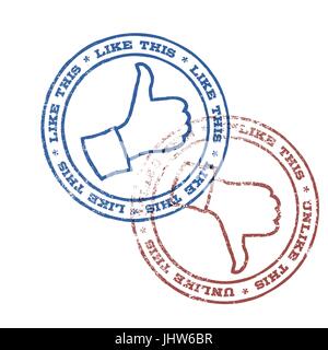Like and unlike stamps illustration. Vector, EPS10 Stock Vector