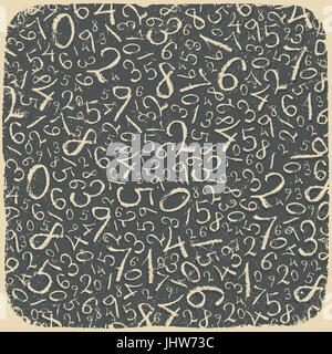 Numbers on blackboard. Retro styled illustration, vector, EPS10. Stock Vector
