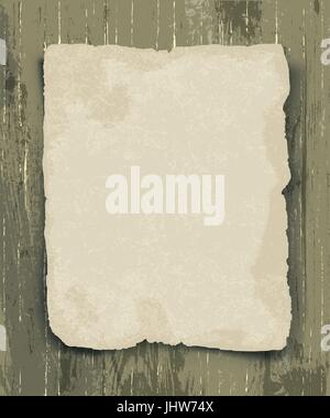 Old paper on the wood background Stock Vector
